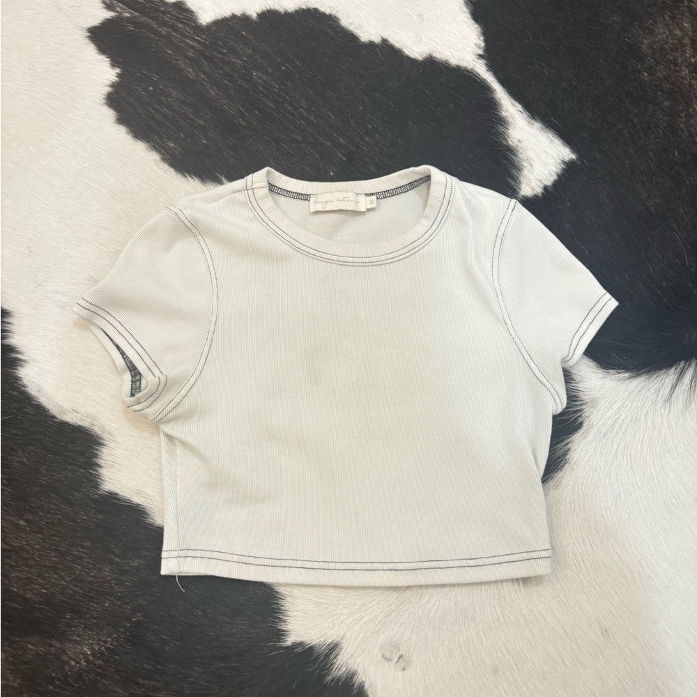WHITE CROP TEE